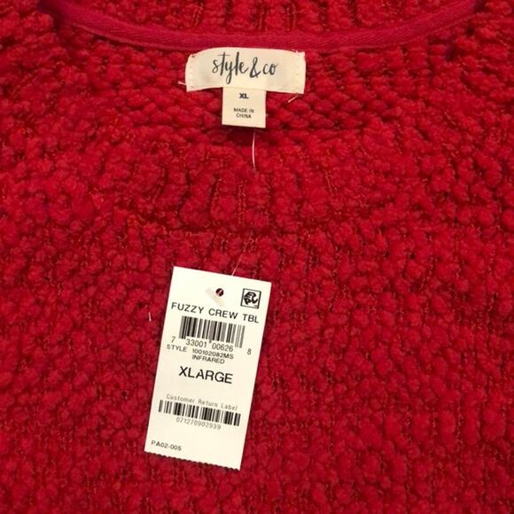 NWT Style & Co Red Sweater Sz XL - Picture 2 of 4